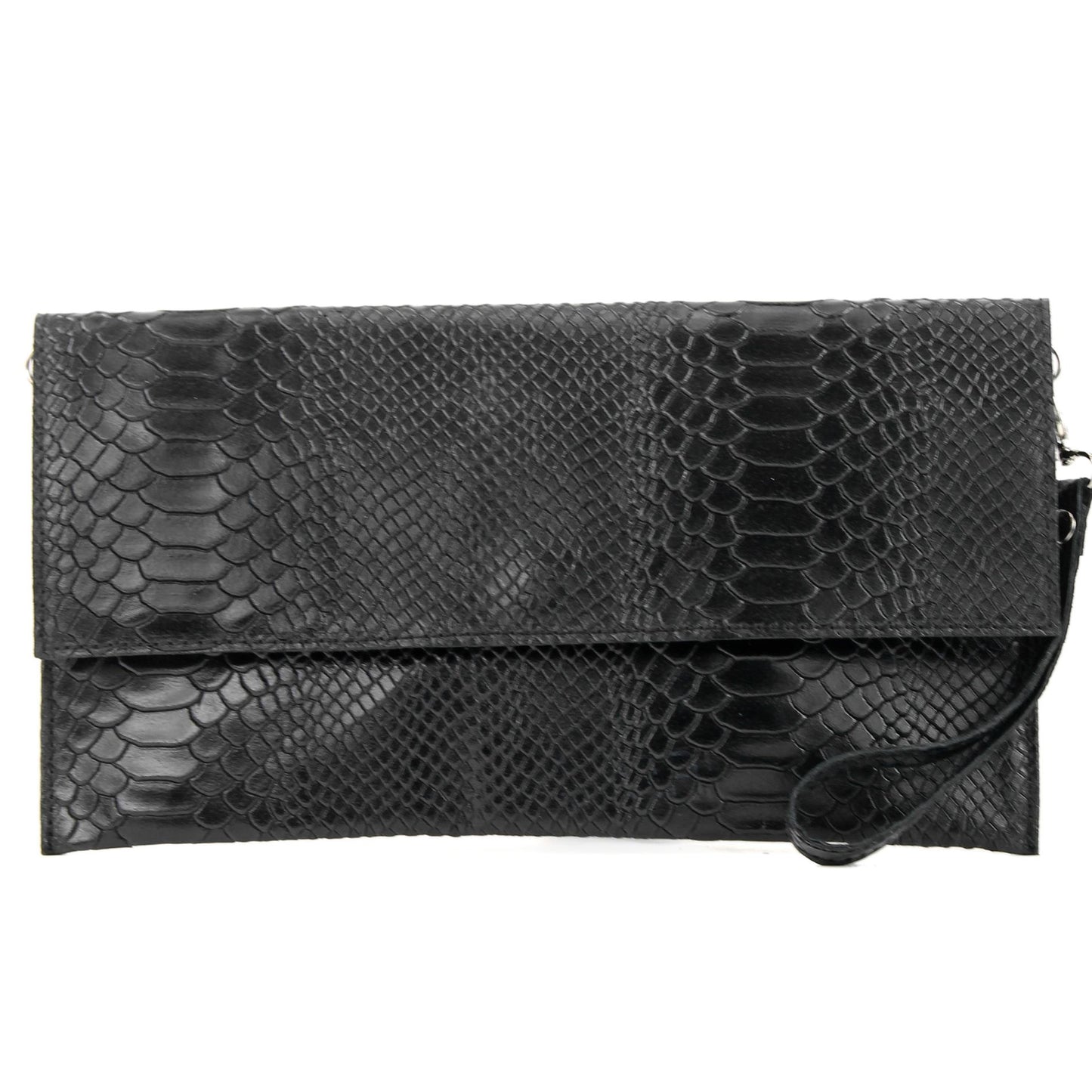 modamoda de - T151/M151 - ital. Clutch Wildleder / Leder Metallic