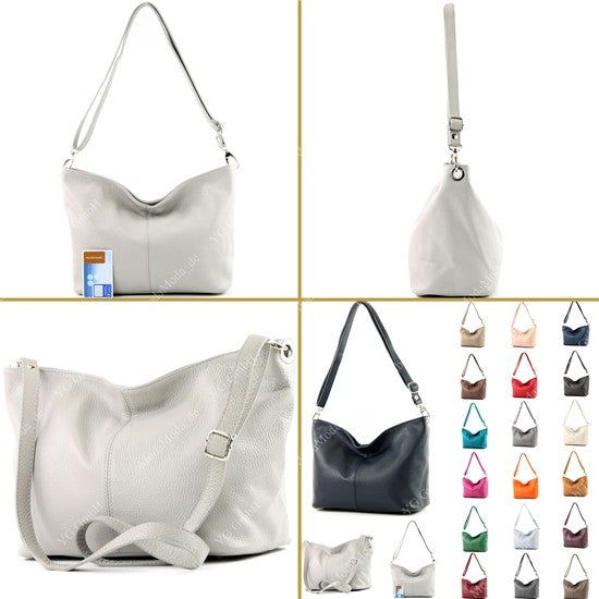 modamoda de - T157 - ital Umhängetasche Schultertasche Leder