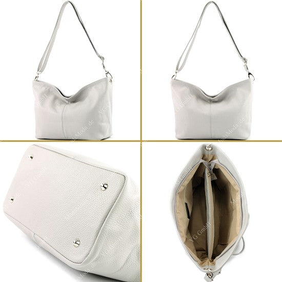 modamoda de - T157 - ital Umhängetasche Schultertasche Leder