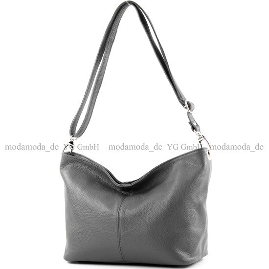 modamoda de - T157 - ital Umhängetasche Schultertasche Leder