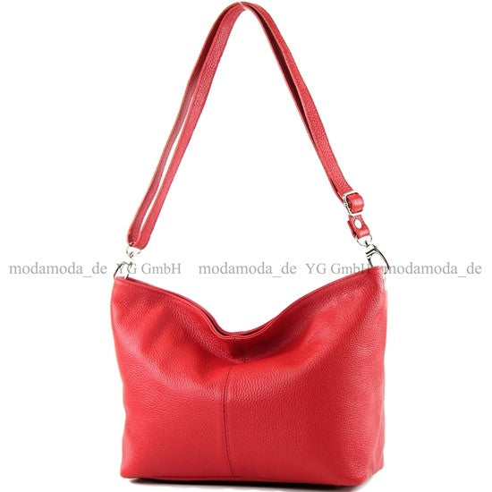 modamoda de - T157 - ital Umhängetasche Schultertasche Leder