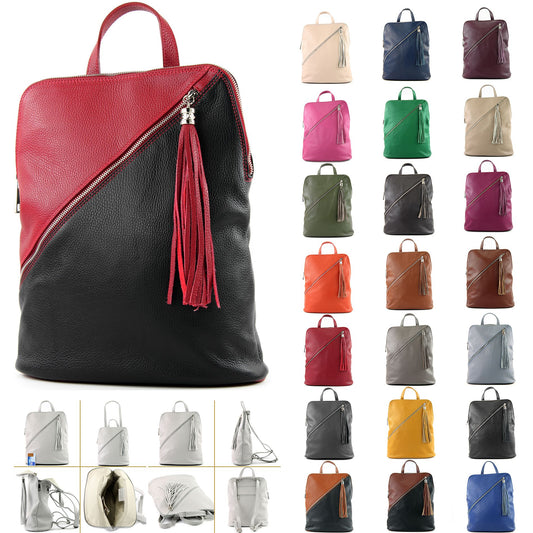 modamoda de T161 Damen Leder Rucksack Handtasche handmade in Italy
