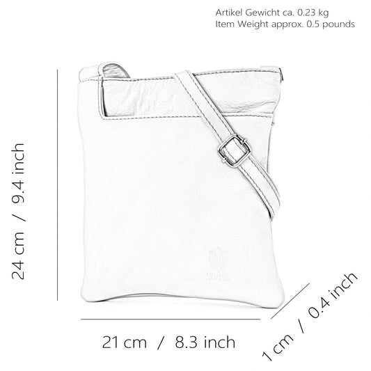 modamoda de - T162 - ital Umhängetasche Klein aus Nappaleder