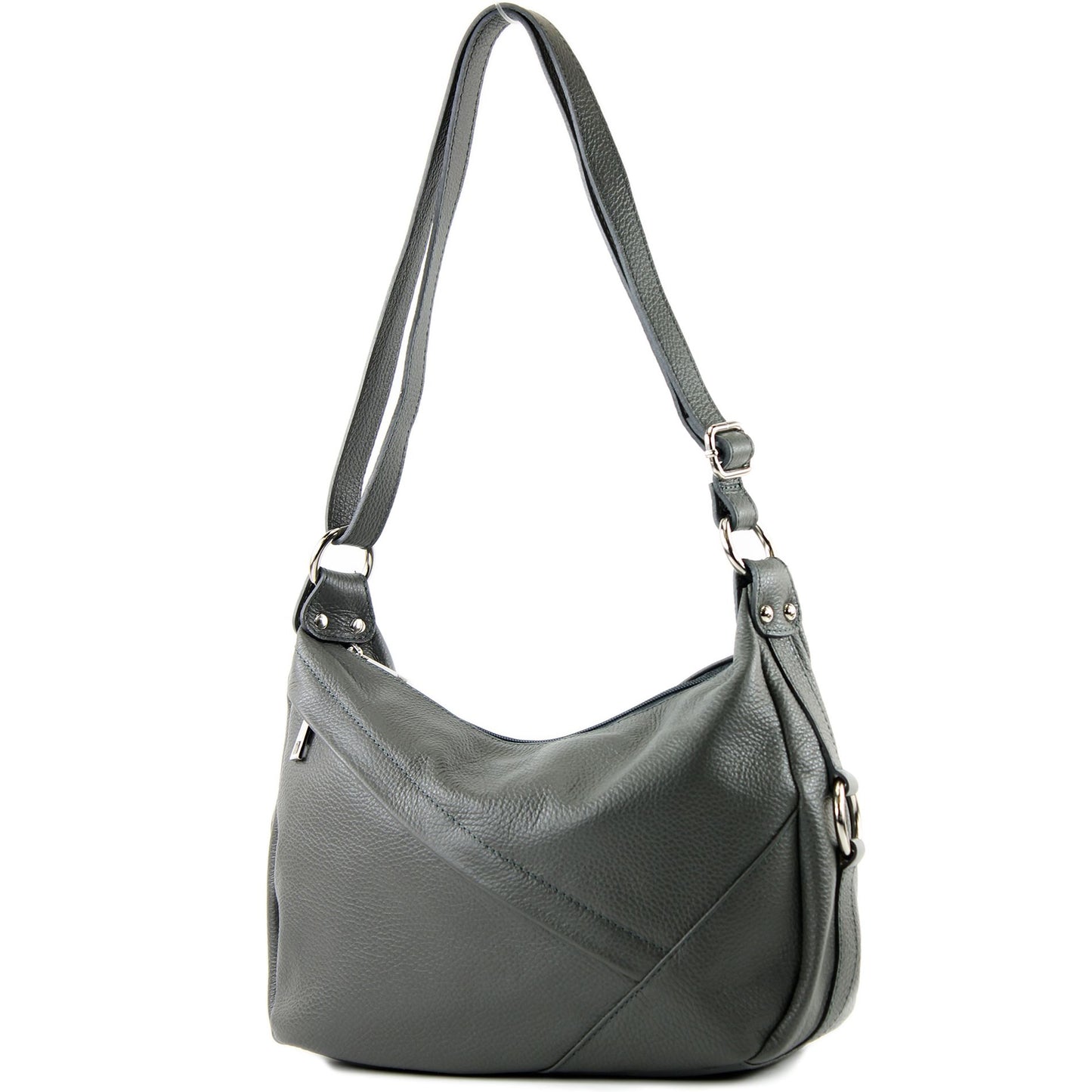modamoda de -T164 - ital Schultertasche Umhängetasche aus Leder
