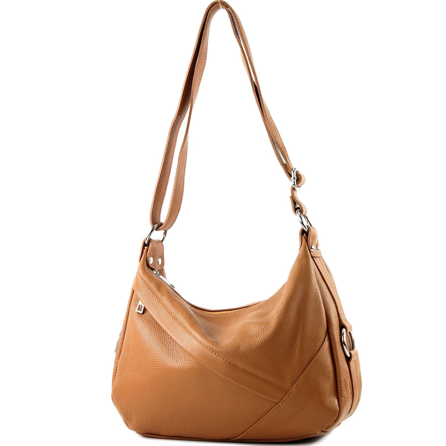 modamoda de -T164 - ital Schultertasche Umhängetasche aus Leder
