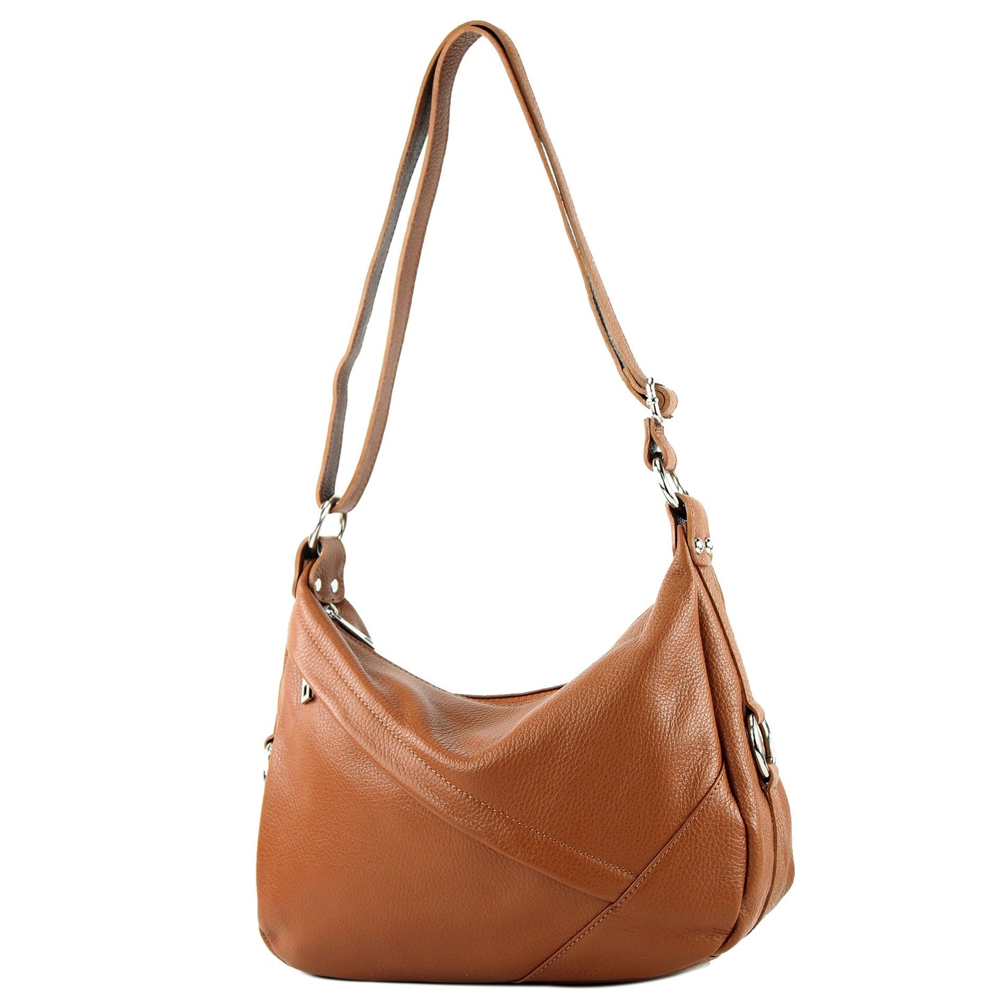 modamoda de -T164 - ital Schultertasche Umhängetasche aus Leder