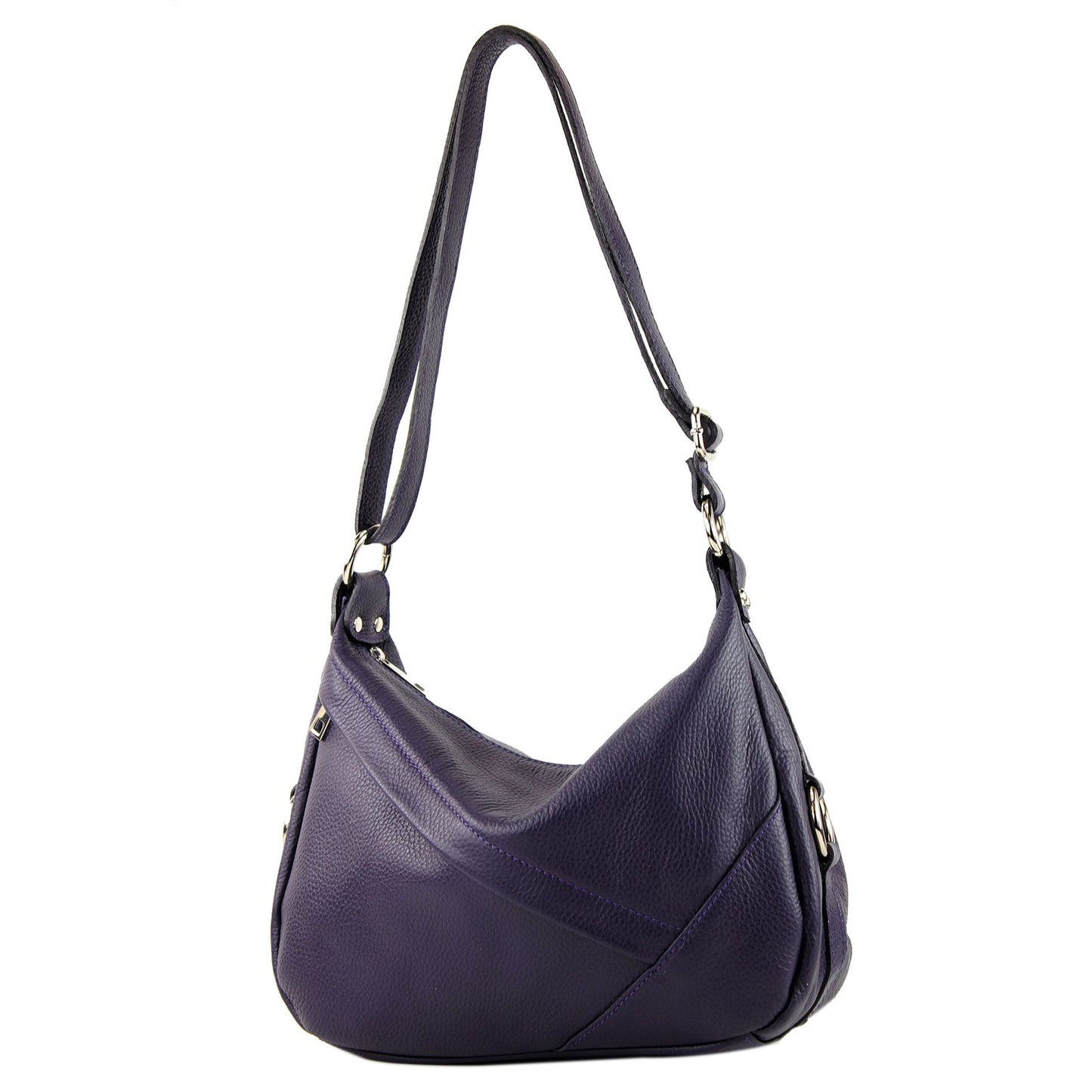 modamoda de -T164 - ital Schultertasche Umhängetasche aus Leder