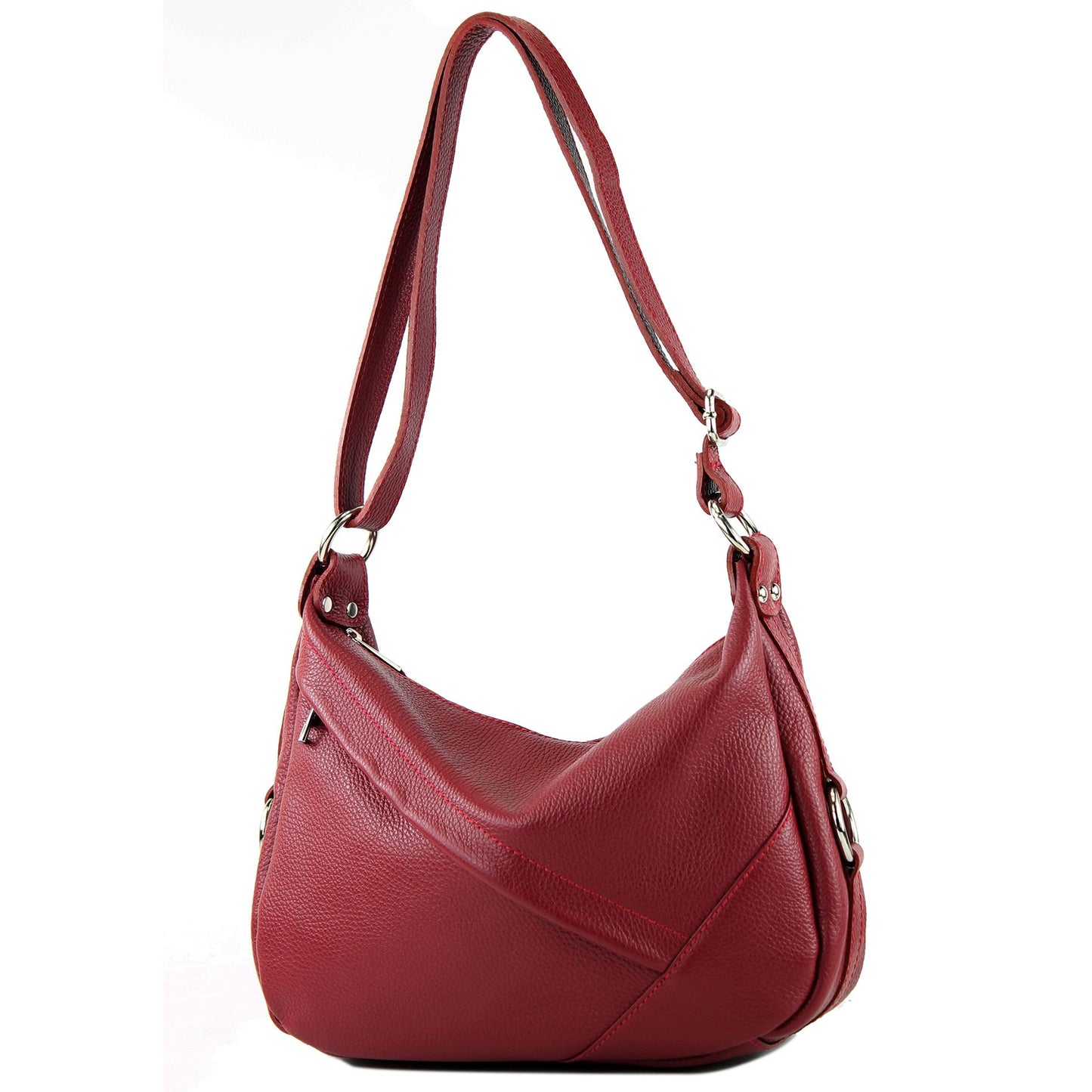 modamoda de -T164 - ital Schultertasche Umhängetasche aus Leder