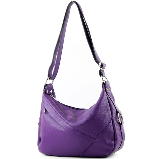 modamoda de -T164 - ital Schultertasche Umhängetasche aus Leder