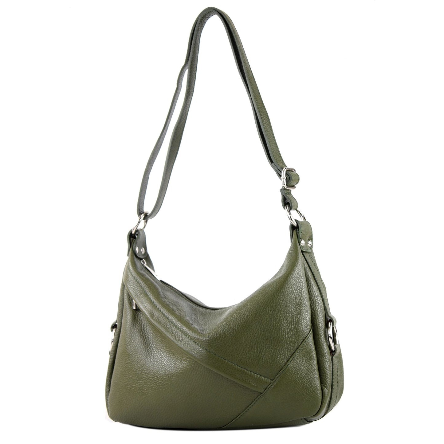 modamoda de -T164 - ital Schultertasche Umhängetasche aus Leder