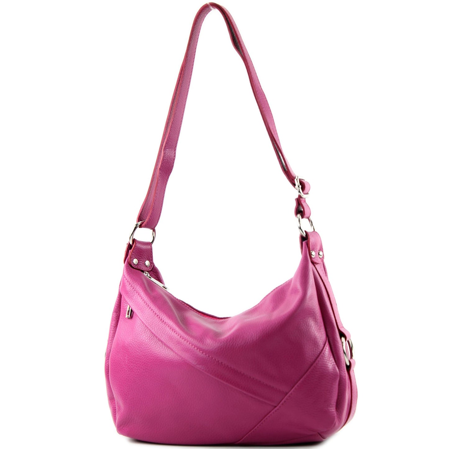 modamoda de -T164 - ital Schultertasche Umhängetasche aus Leder