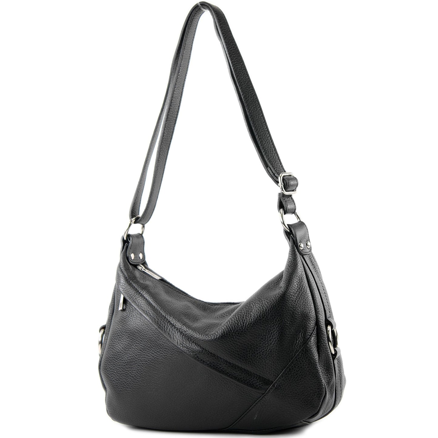 modamoda de -T164 - ital Schultertasche Umhängetasche aus Leder