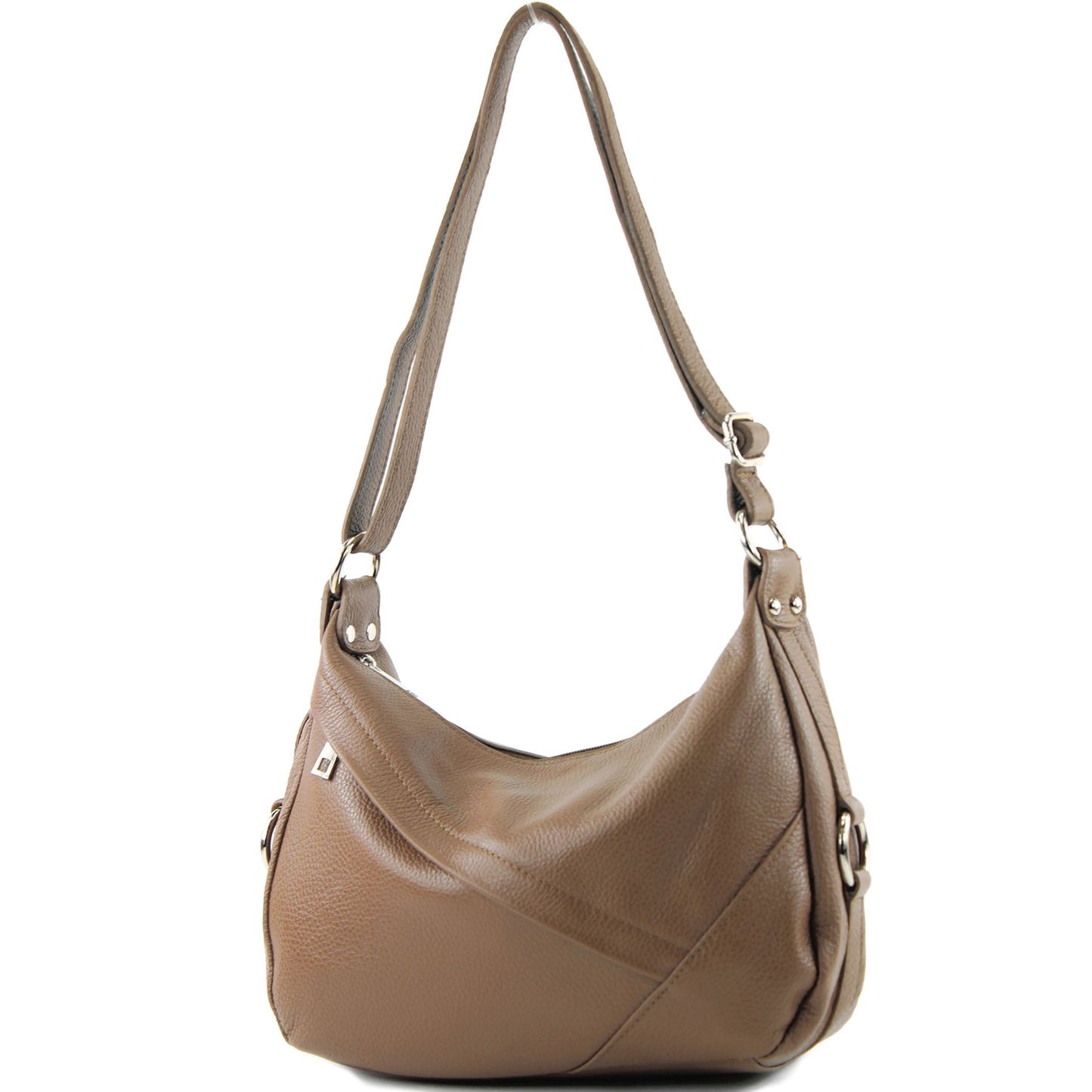 modamoda de -T164 - ital Schultertasche Umhängetasche aus Leder