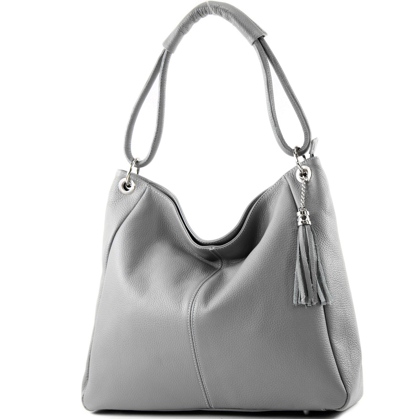 modamoda de - T165 - ital Schultertasche Groß Shopper Leder