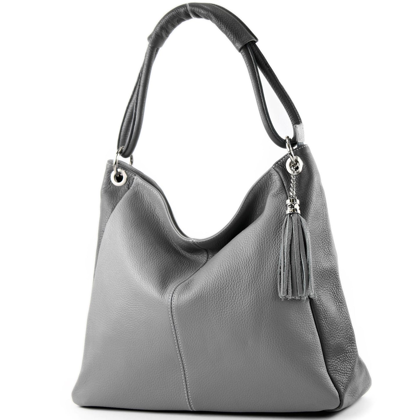 modamoda de - T165 - ital Schultertasche Groß Shopper Leder