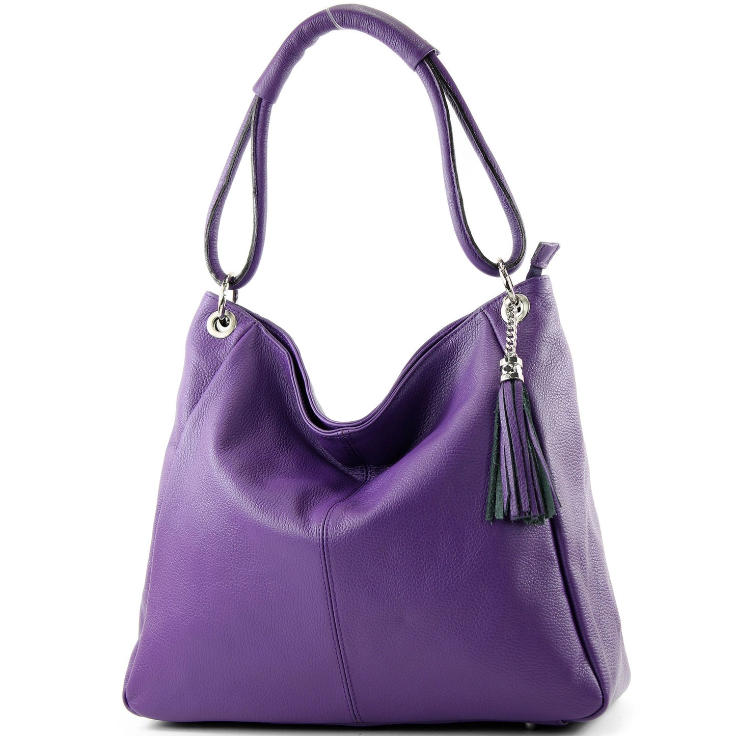 modamoda de - T165 - ital Schultertasche Groß Shopper Leder