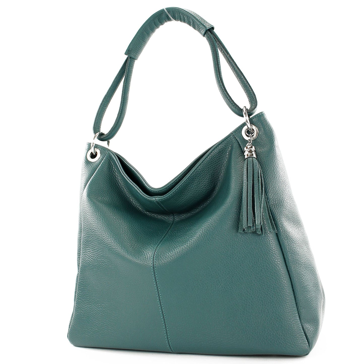 modamoda de - T165 - ital Schultertasche Groß Shopper Leder