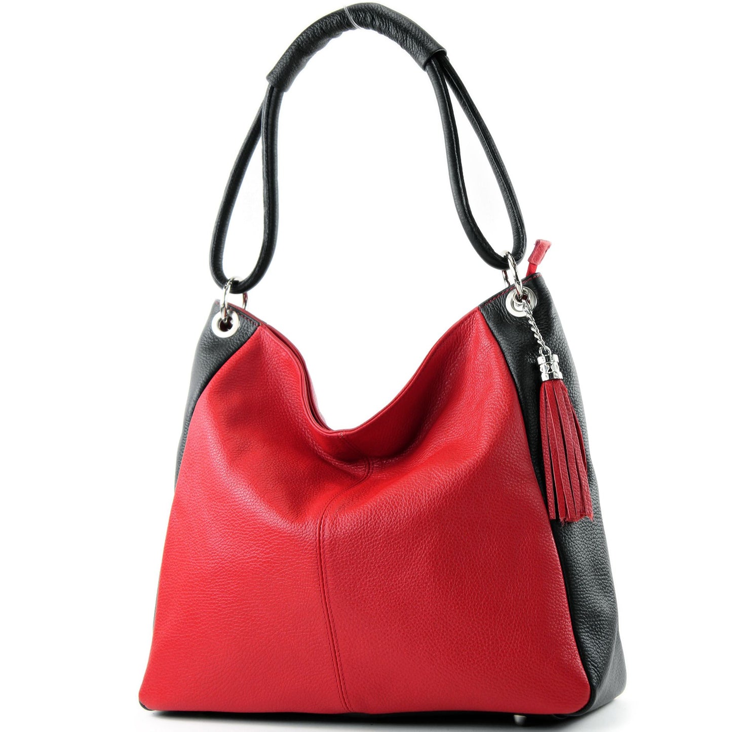 modamoda de - T165 - ital Schultertasche Groß Shopper Leder