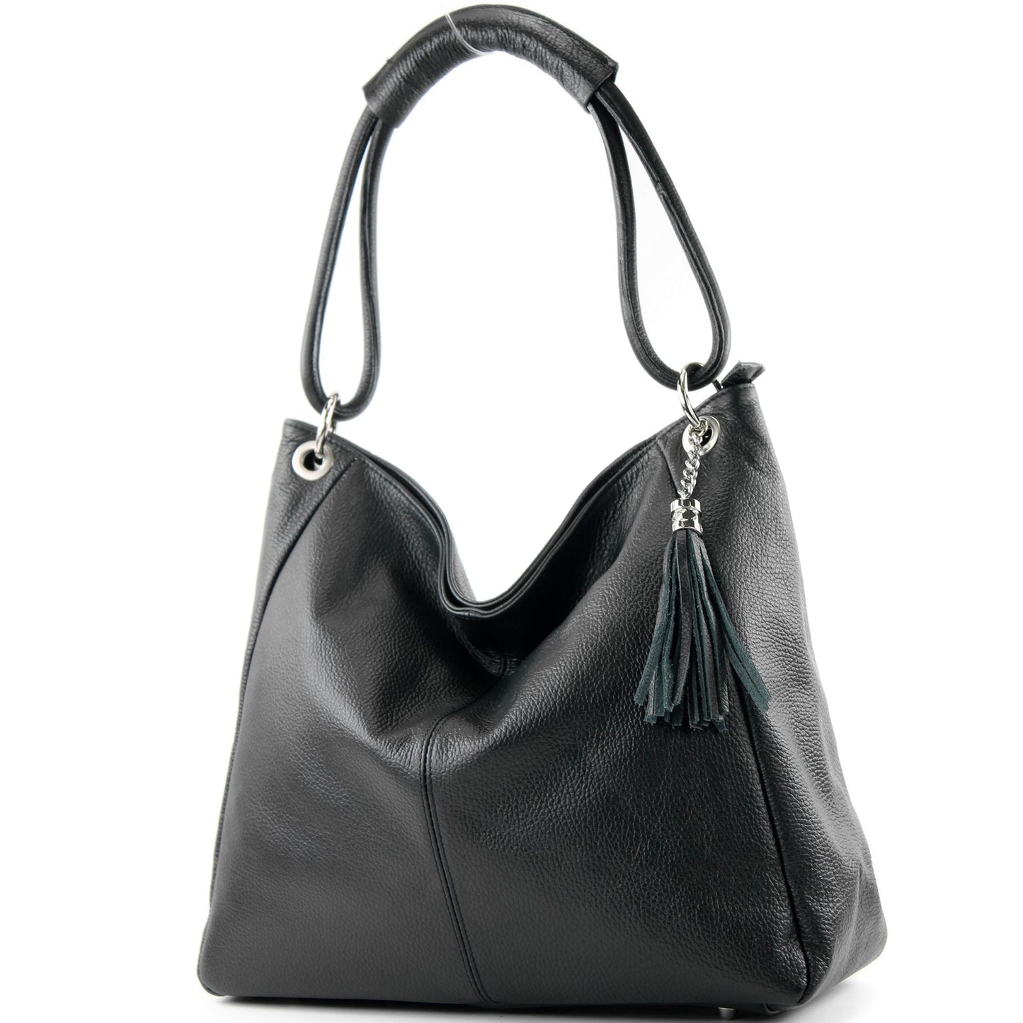 modamoda de - T165 - ital Schultertasche Groß Shopper Leder