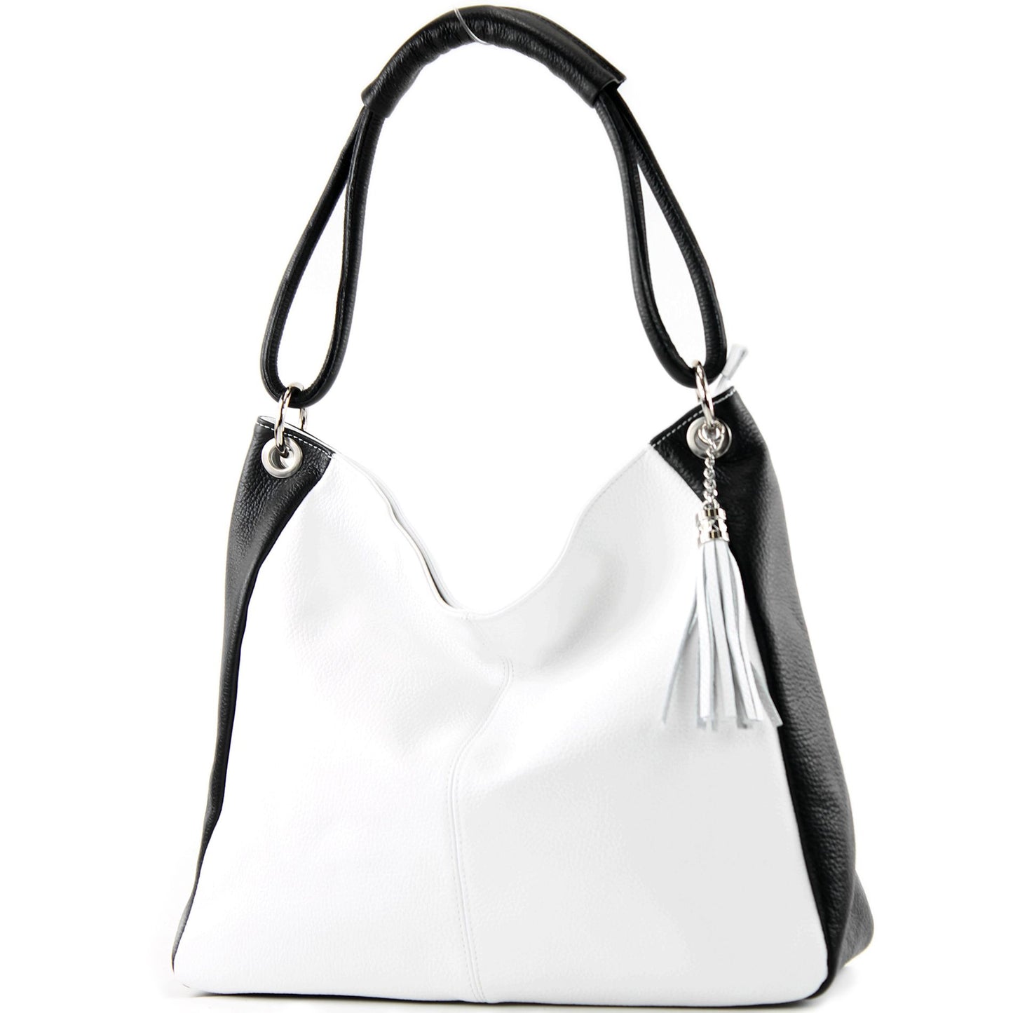 modamoda de - T165 - ital Schultertasche Groß Shopper Leder