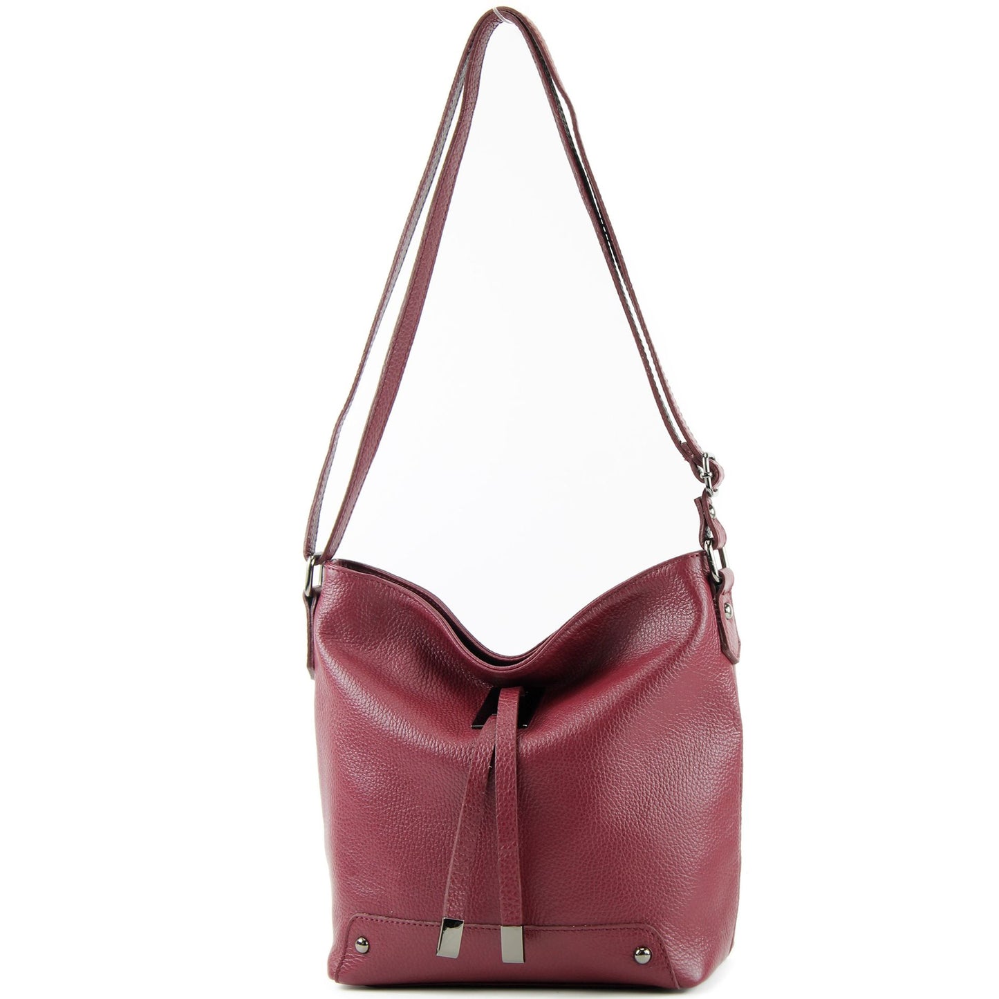 modamoda de - T169 -  ital Umhängetasche Schultertasche aus Leder