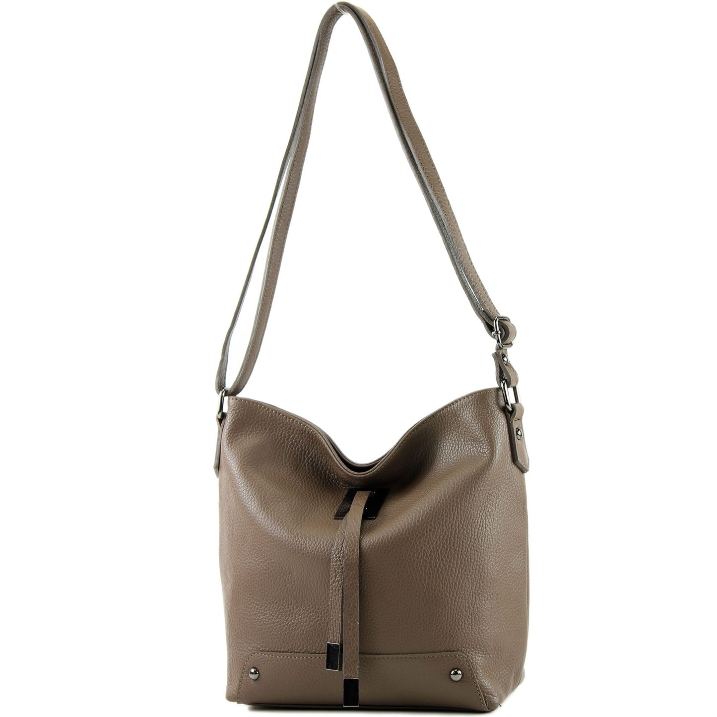 modamoda de - T169 -  ital Umhängetasche Schultertasche aus Leder