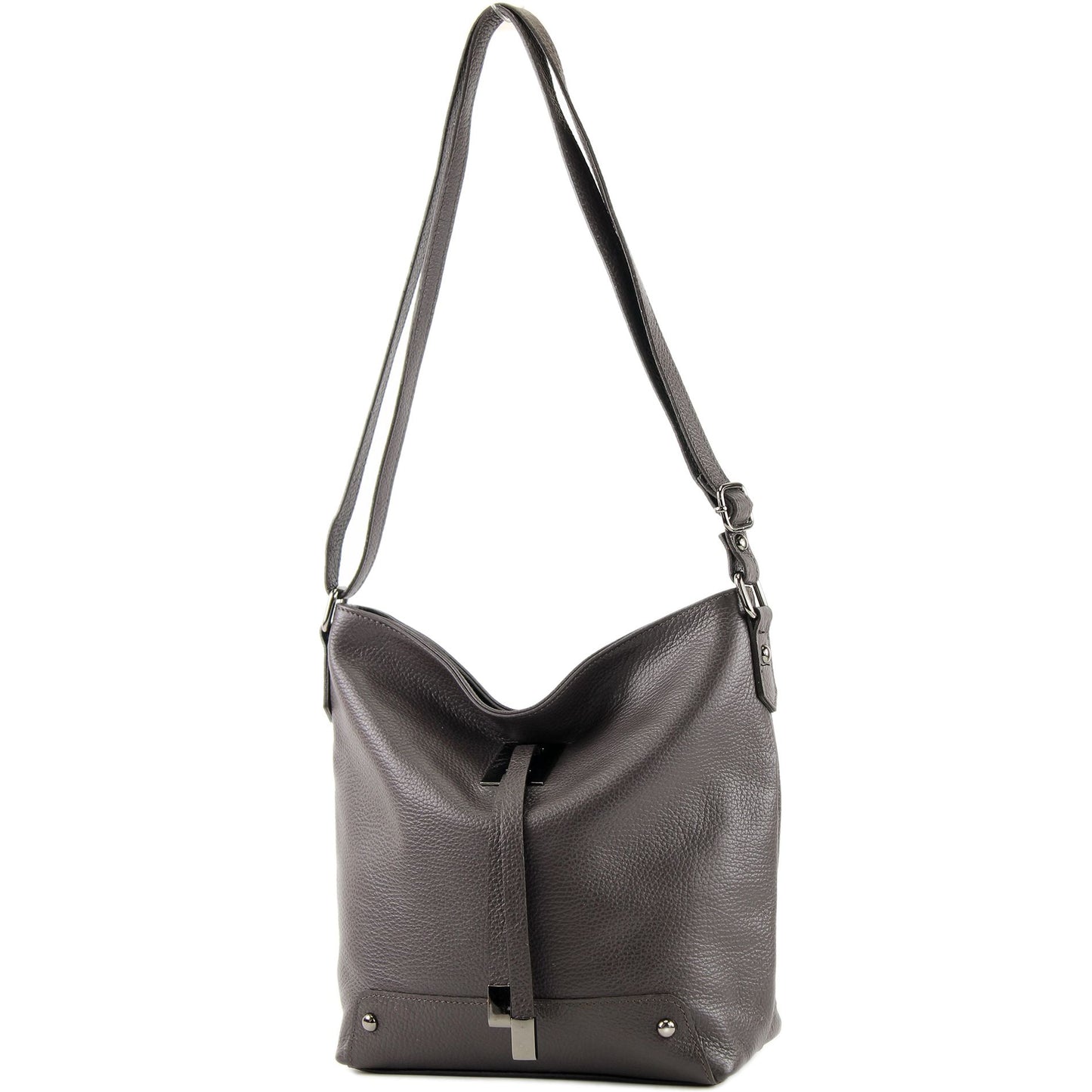 modamoda de - T169 -  ital Umhängetasche Schultertasche aus Leder