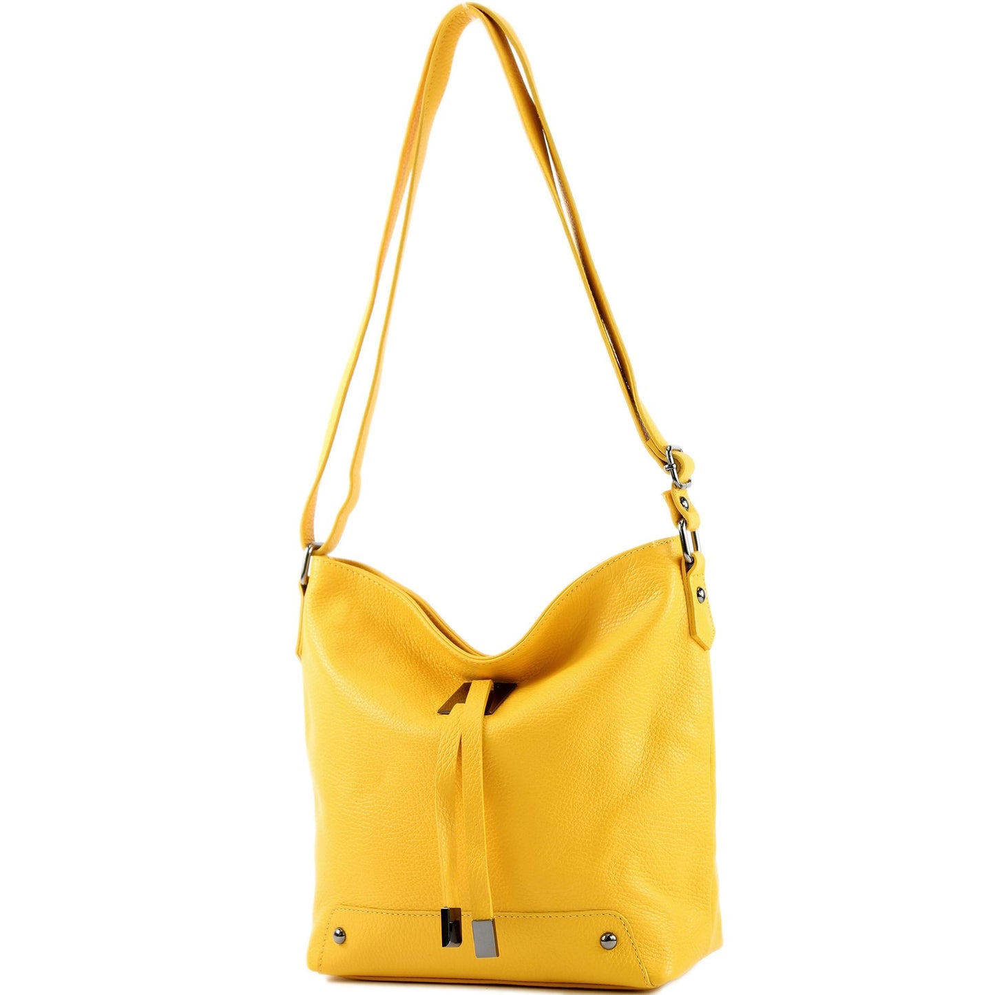 modamoda de - T169 -  ital Umhängetasche Schultertasche aus Leder