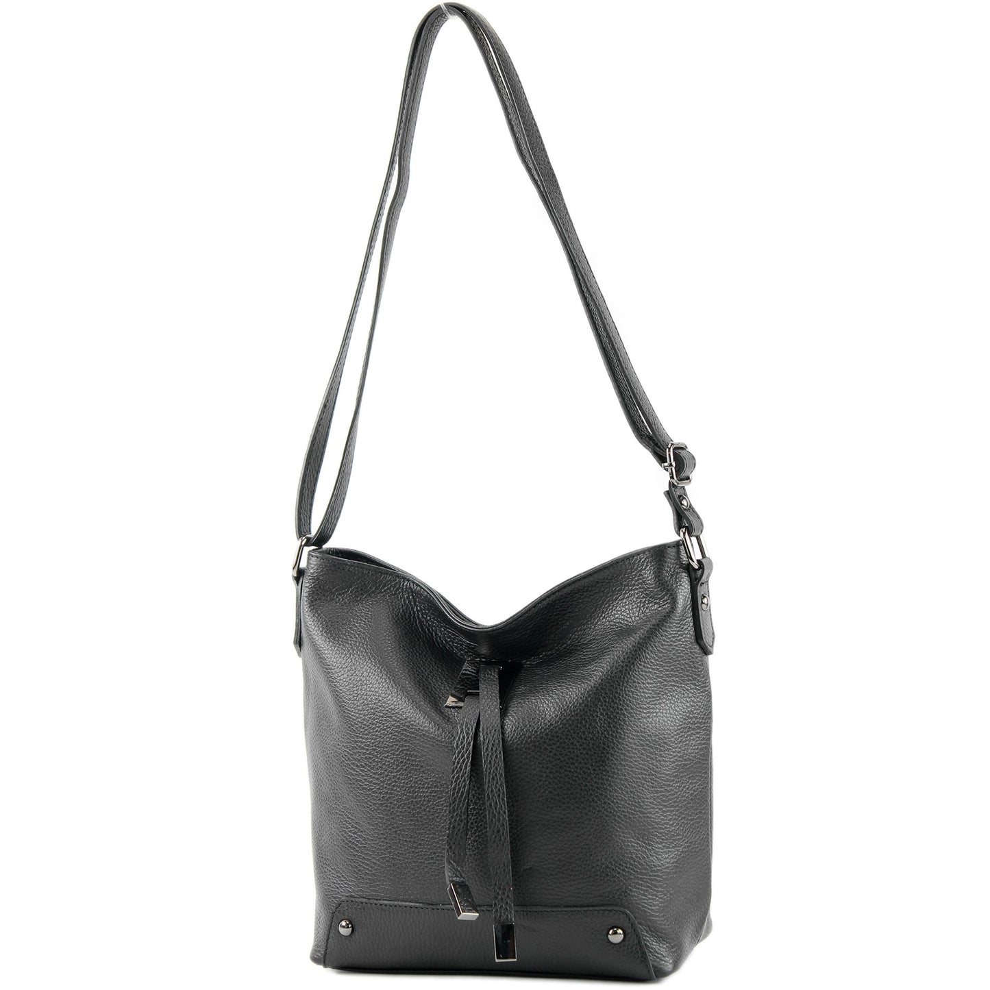 modamoda de - T169 -  ital Umhängetasche Schultertasche aus Leder