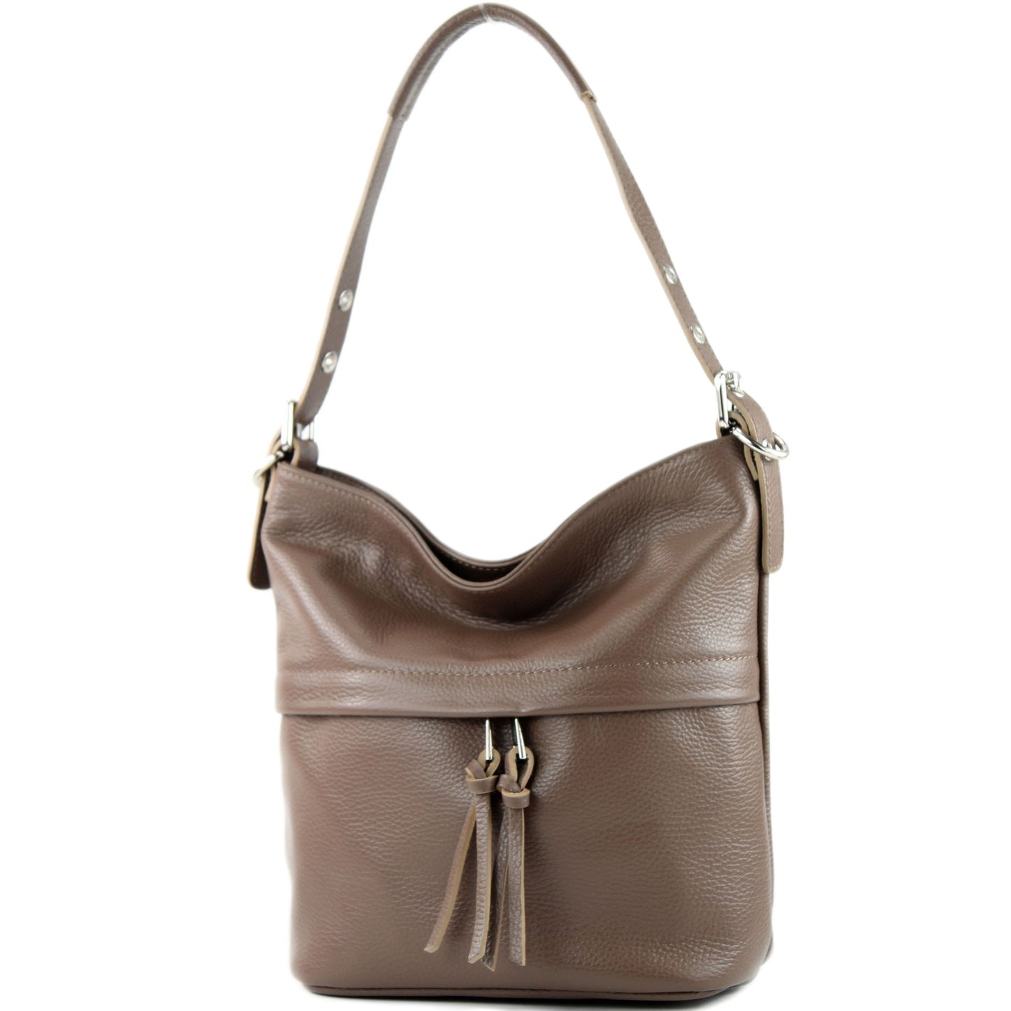 modamoda de - T178 - ital. Umhängetasche Schultertasche aus Leder