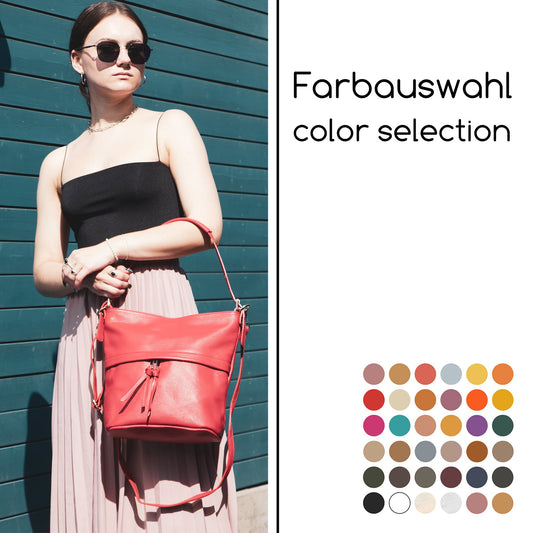 modamoda de - T178 - ital. Umhängetasche Schultertasche aus Leder