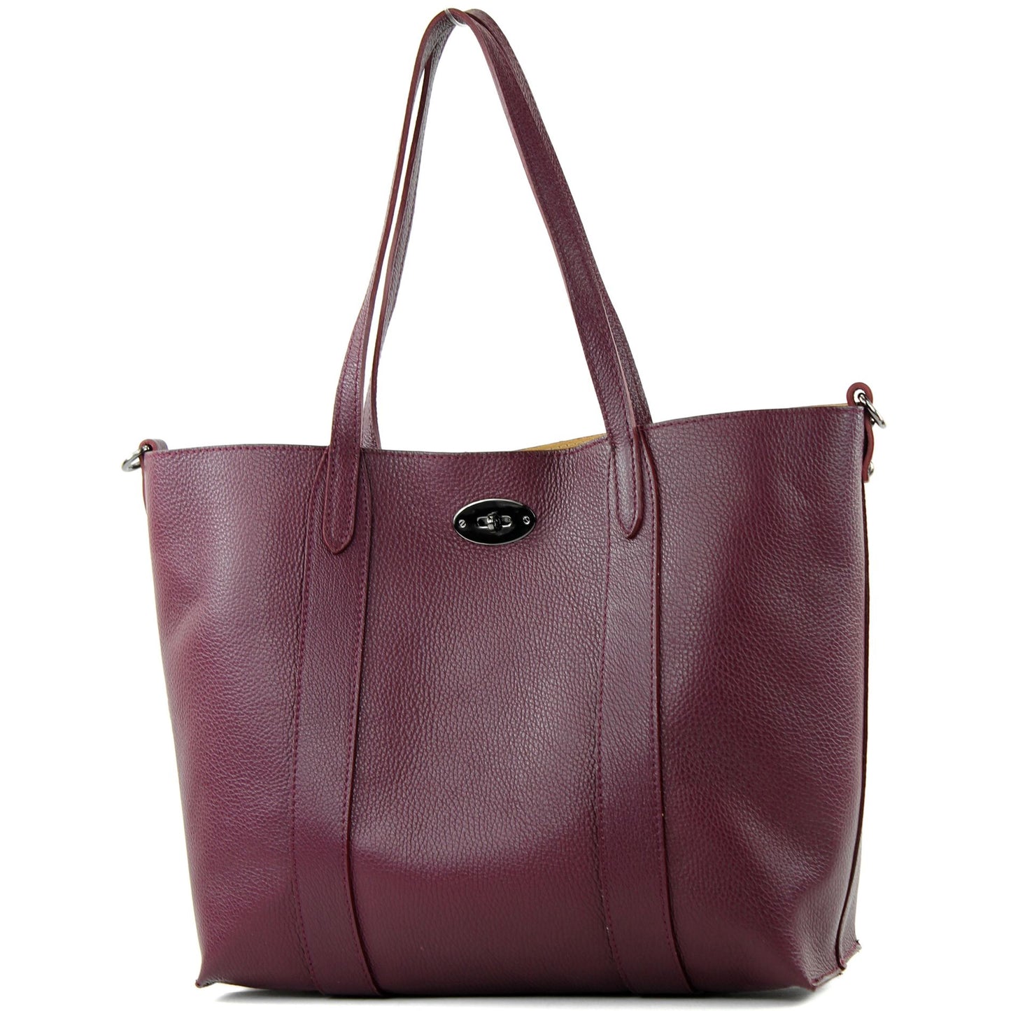 modamoda de - T187 - ital. Shopper DIN A4 Leder Damentasche mit Innentasche