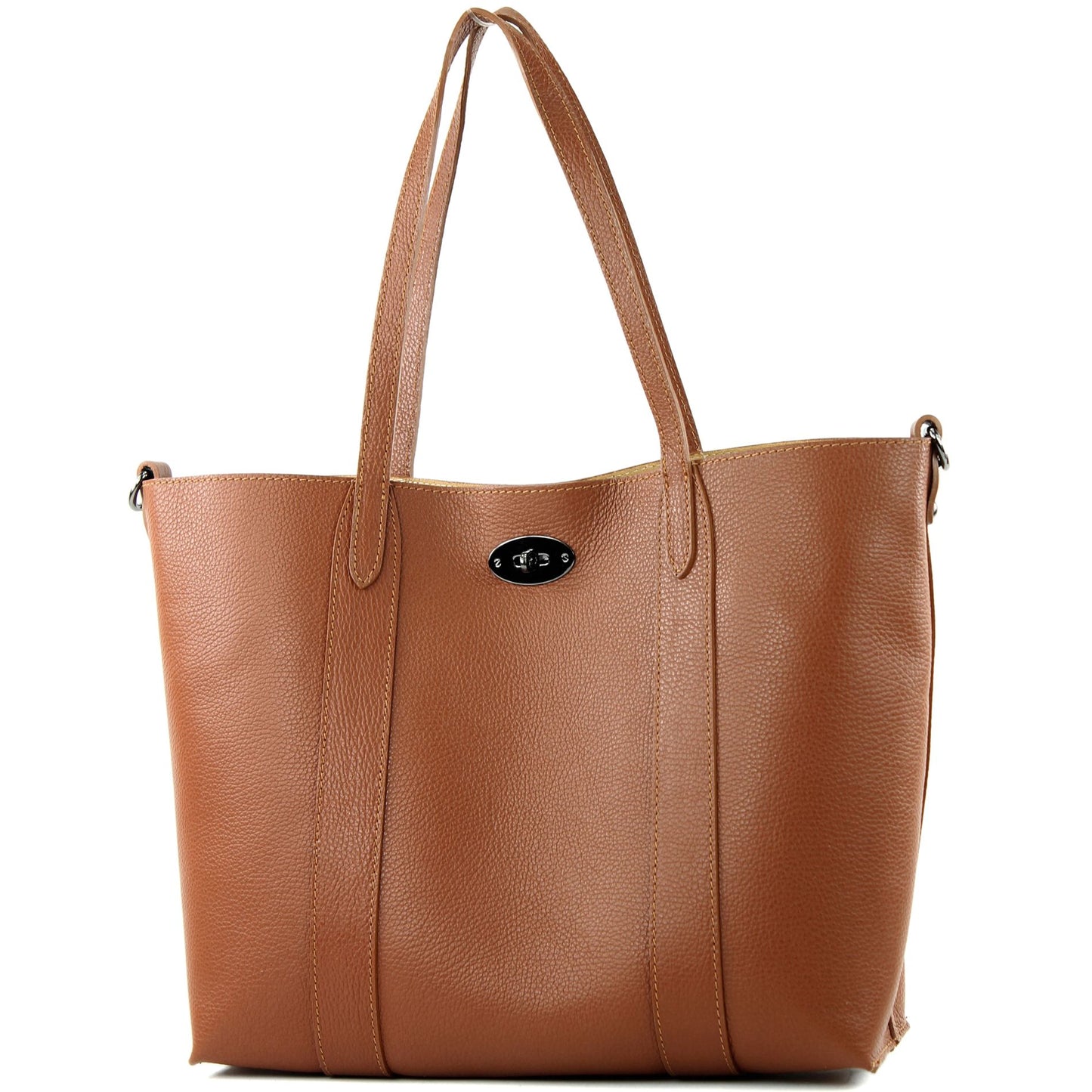 modamoda de - T187 - ital. Shopper DIN A4 Leder Damentasche mit Innentasche