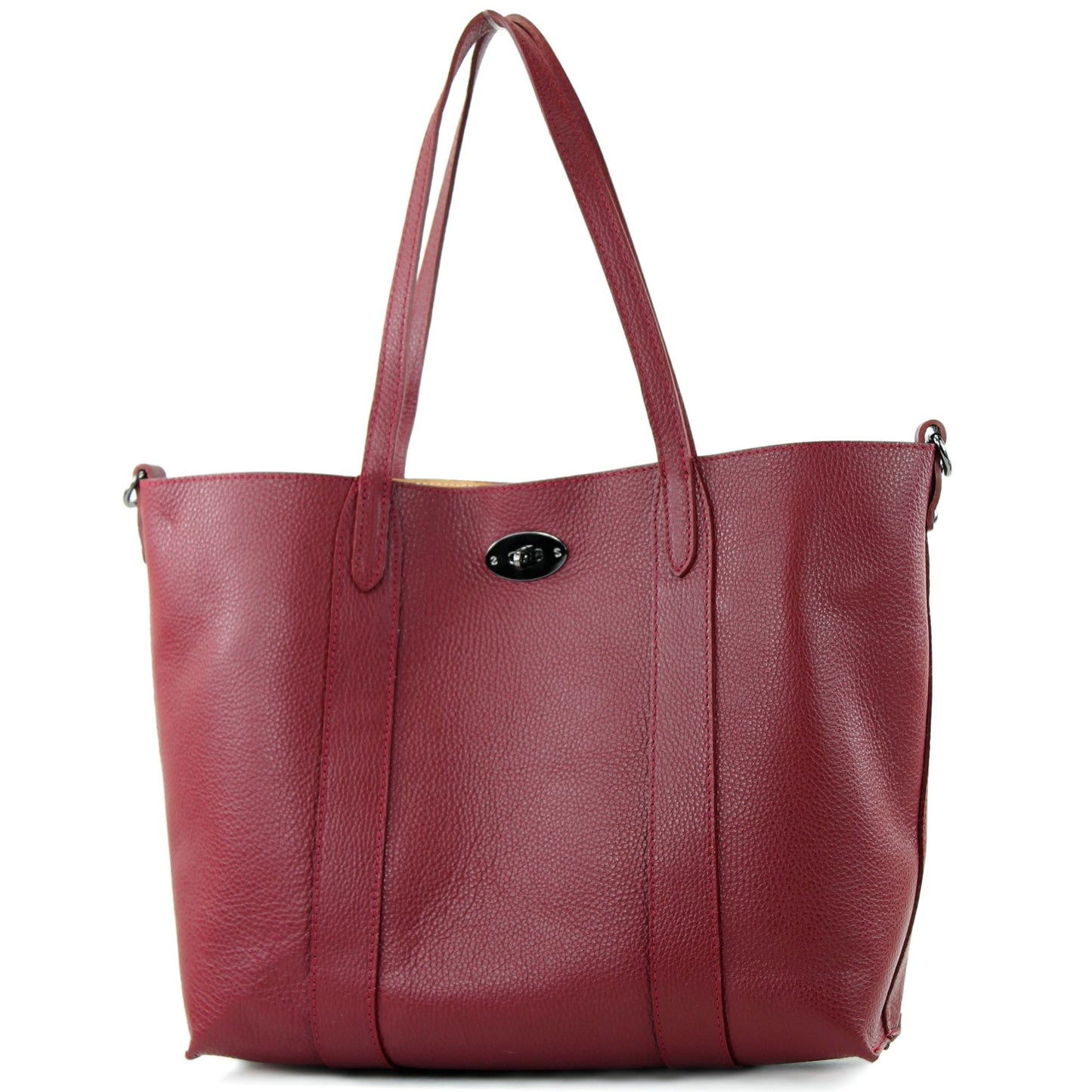 modamoda de - T187 - ital. Shopper DIN A4 Leder Damentasche mit Innentasche