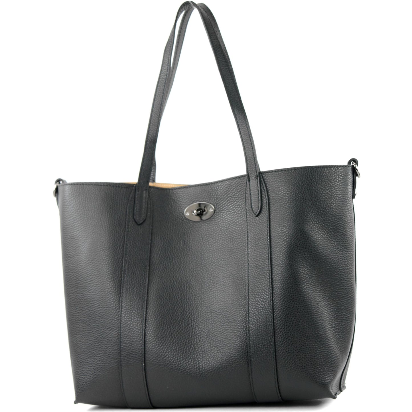 modamoda de - T187 - ital. Shopper DIN A4 Leder Damentasche mit Innentasche