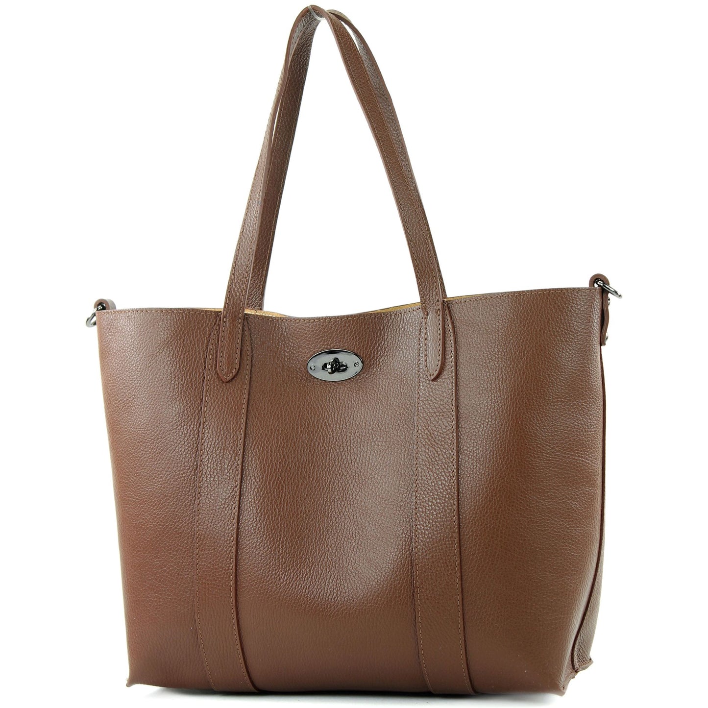 modamoda de - T187 - ital. Shopper DIN A4 Leder Damentasche mit Innentasche