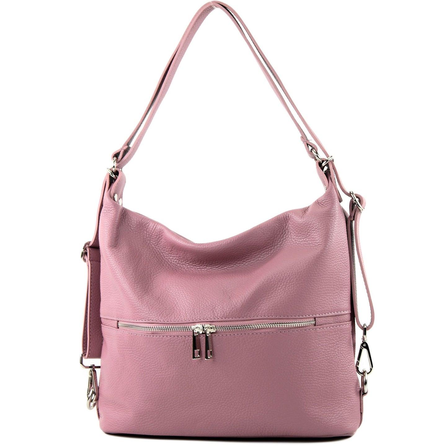 modamoda de - T233 - ital. Damen Rucksack Tasche 2in1 aus Leder