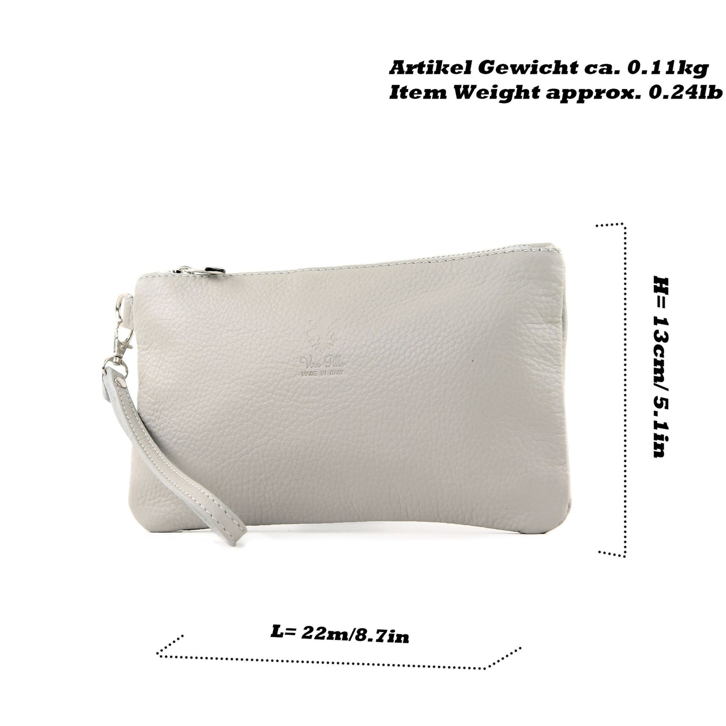 modamoda de - T193 - ital. Clutch Handgelenktasche Leder Small