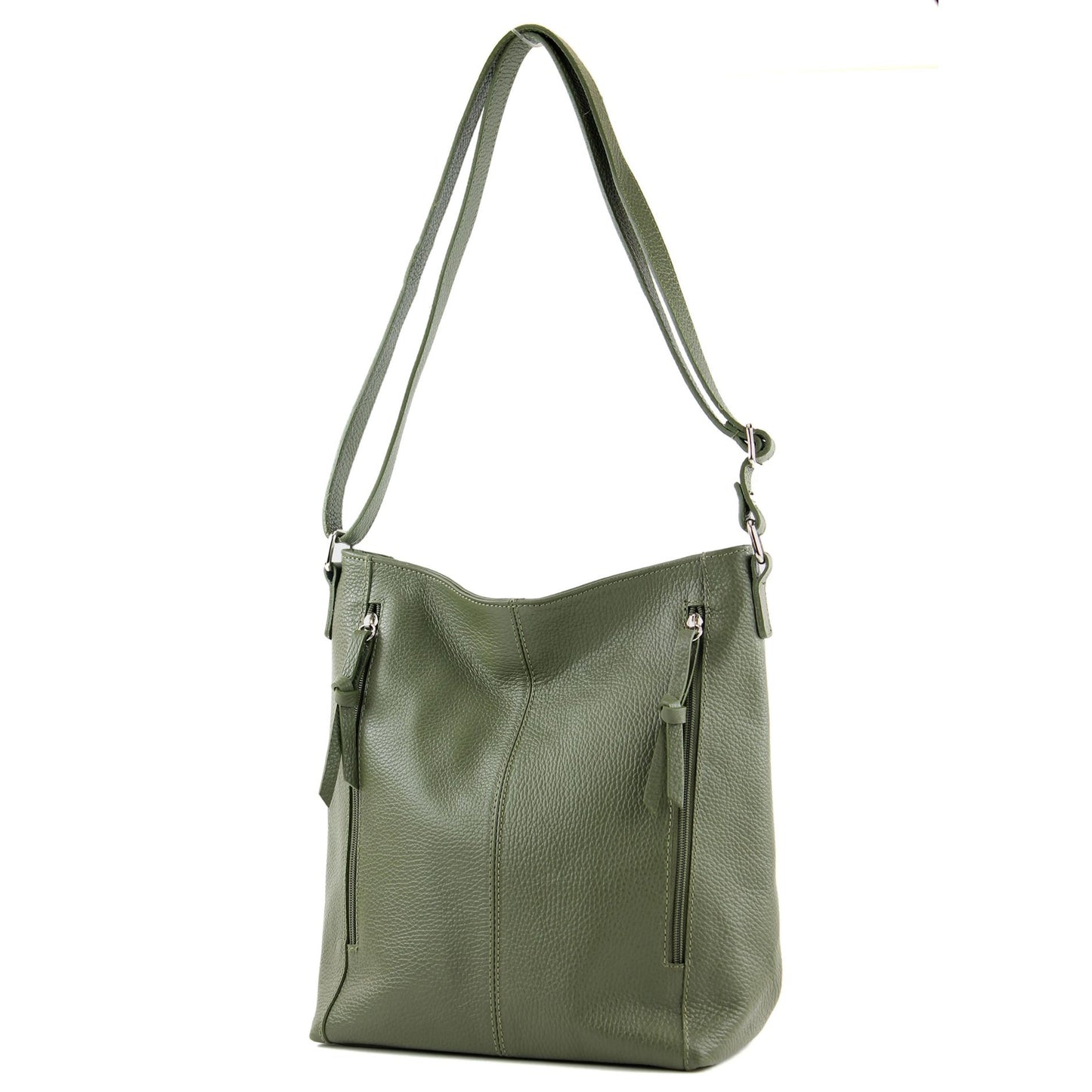 modamoda de T195 Damen Leder Schultertasche Umhängetasche handmade in Italy