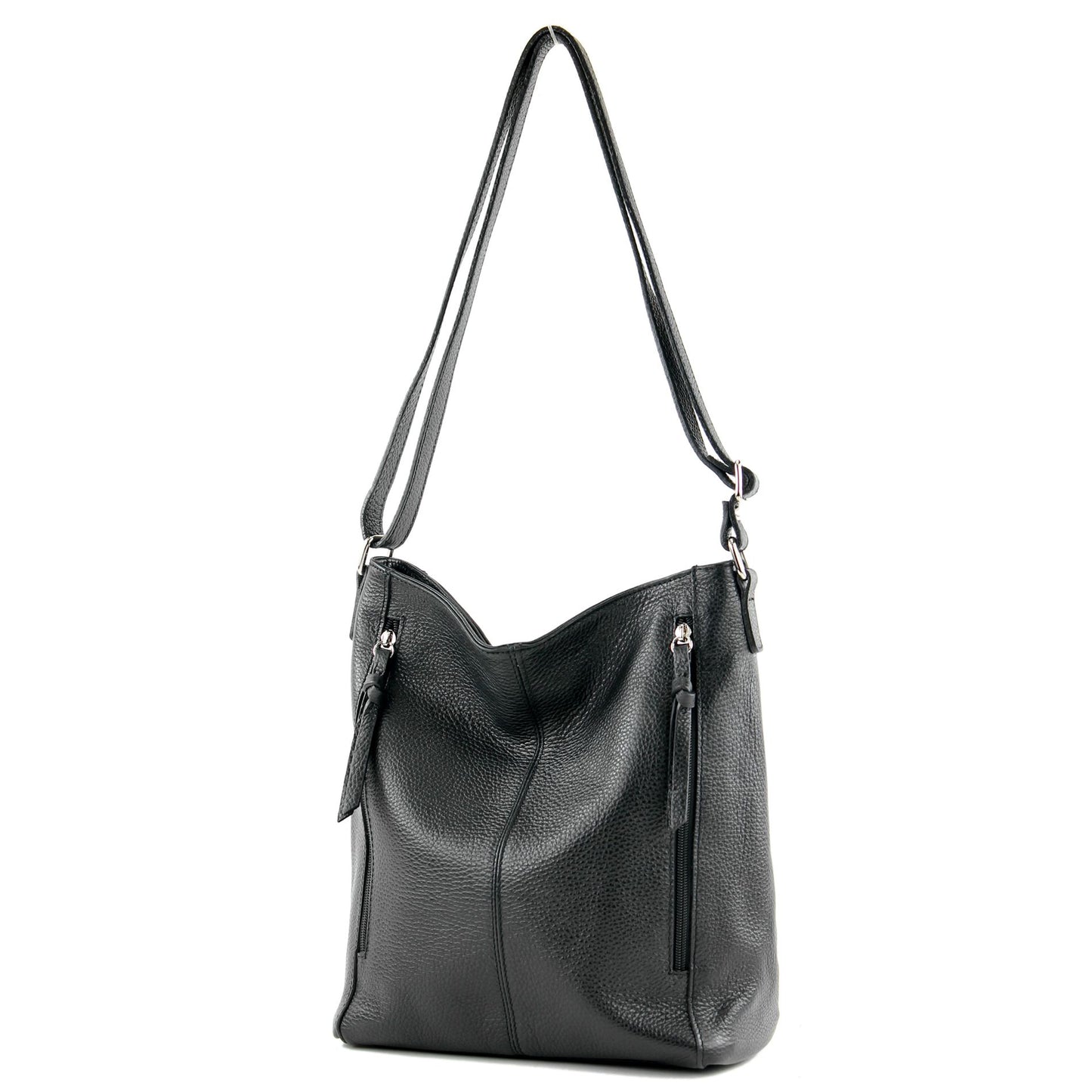 modamoda de T195 Damen Leder Schultertasche Umhängetasche handmade in Italy