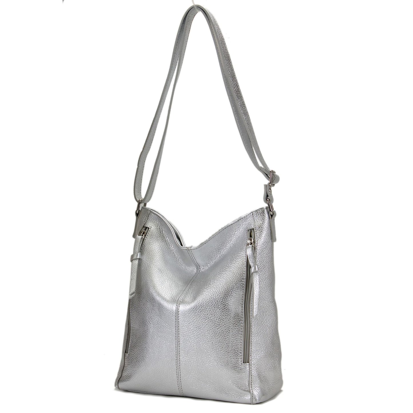 modamoda de T195 Damen Leder Schultertasche Umhängetasche handmade in Italy