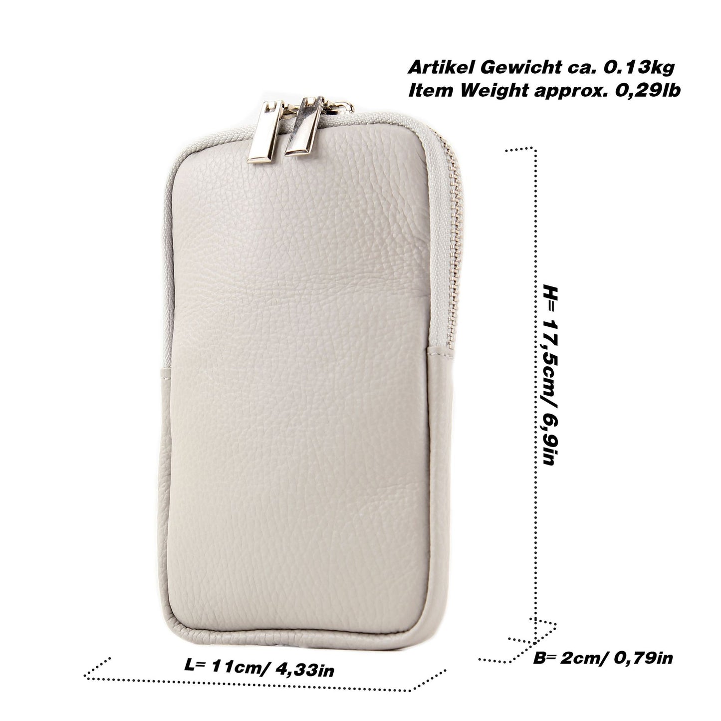 modamoda de - T197 - ital. Leder Umhängetasche Handytasche Klein