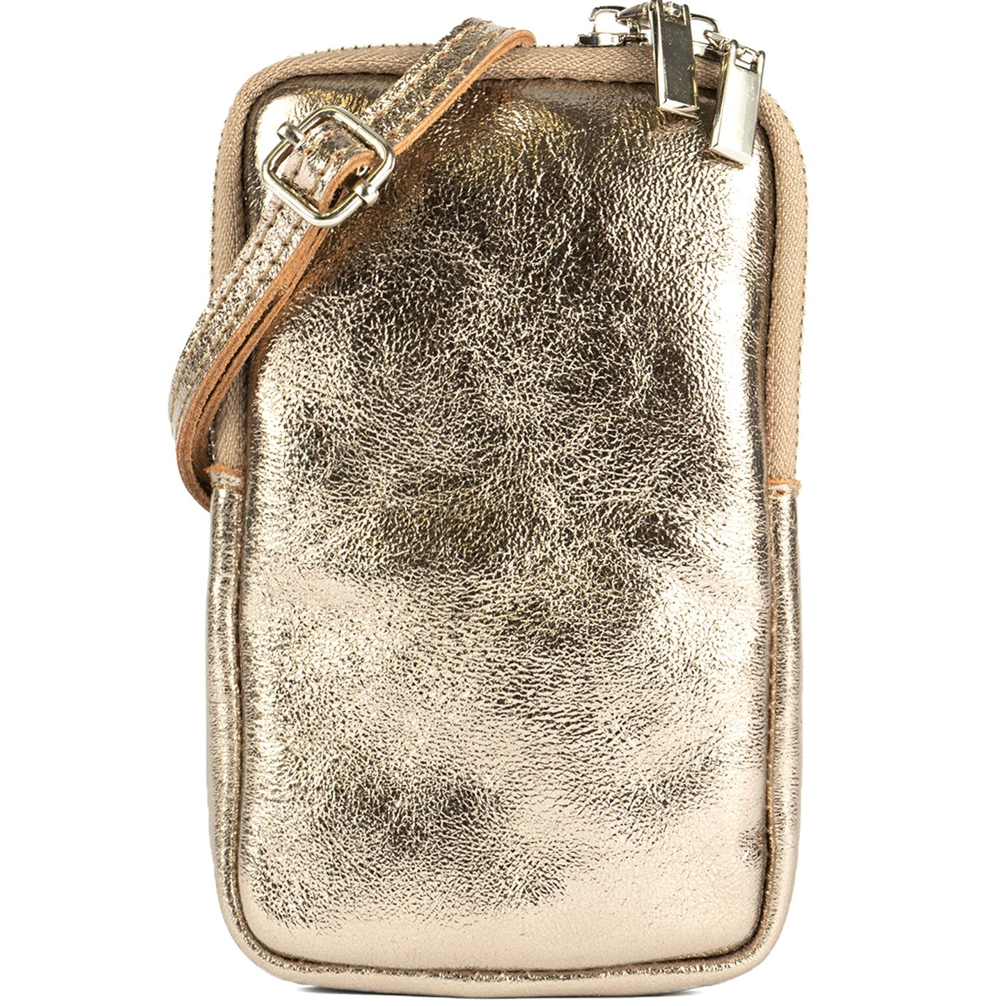 modamoda de - T197 - ital. Leder Umhängetasche Handytasche Klein