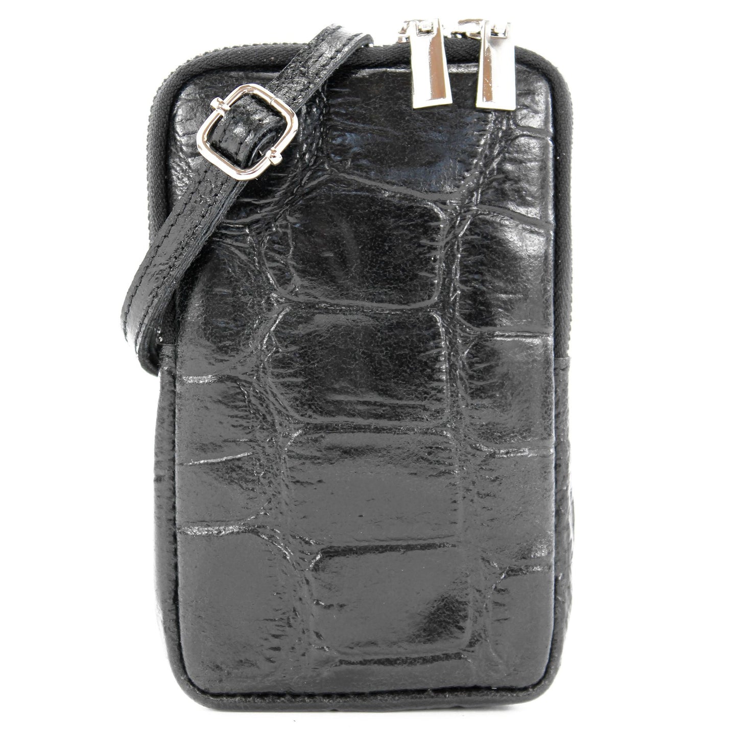 modamoda de - T197 - ital. Leder Umhängetasche Handytasche Klein