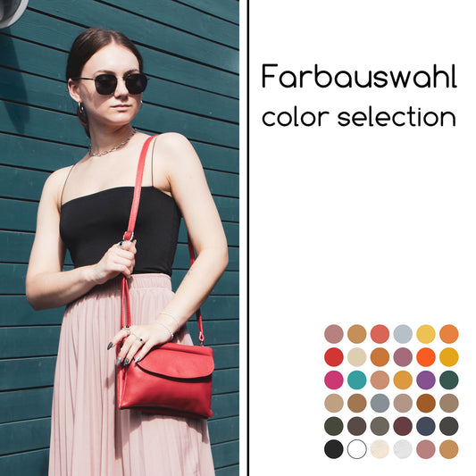 modamoda de - T199 - ital. Umhängetasche Clutch Leder Klein