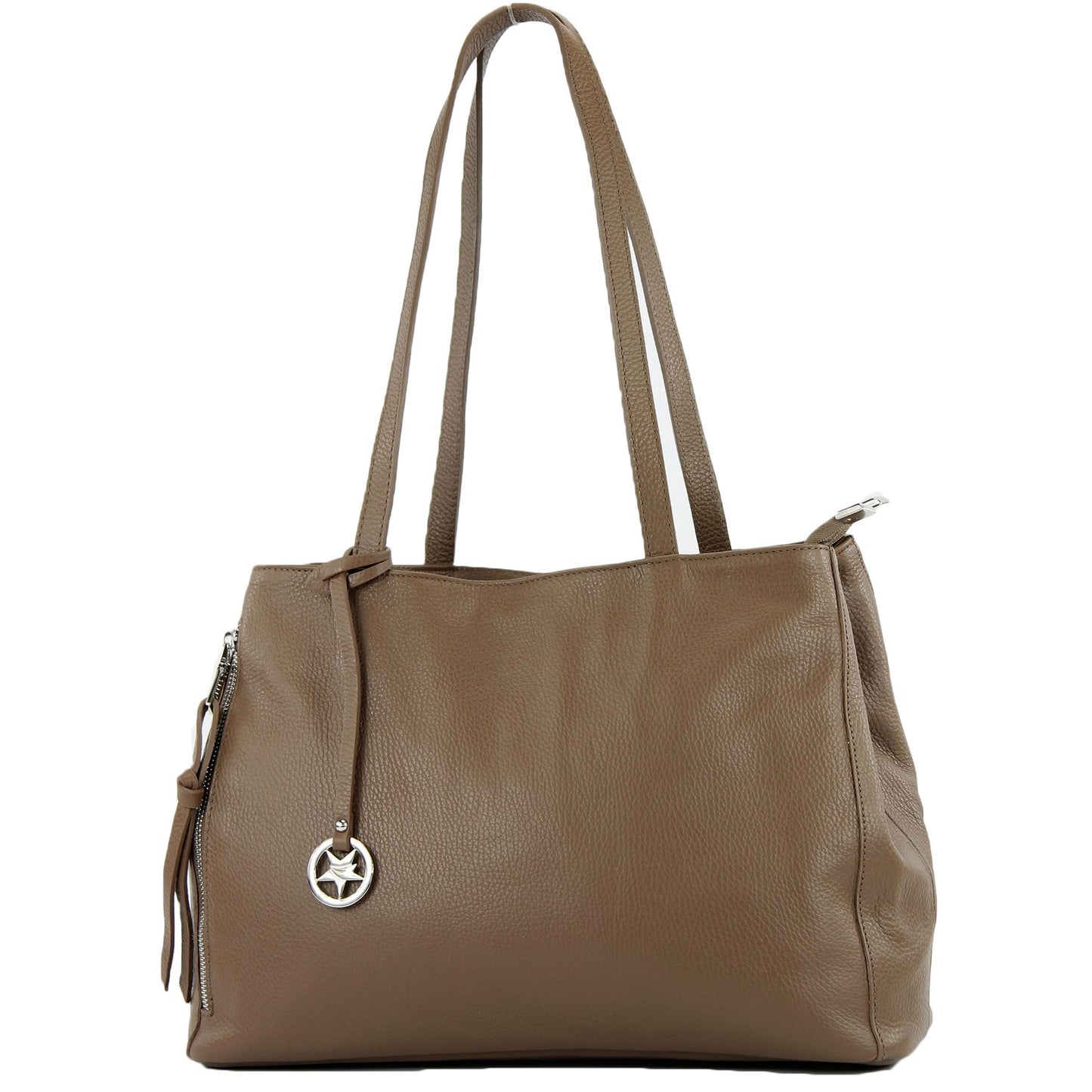 modamoda de T205 Damen Leder Schultertasche Shopper Henkeltasche handmade in Italy