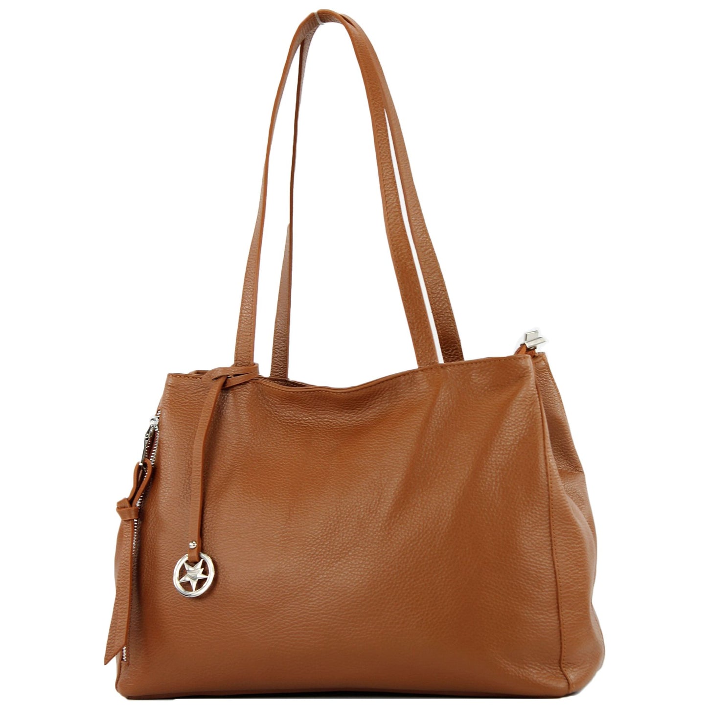 modamoda de T205 Damen Leder Schultertasche Shopper Henkeltasche handmade in Italy