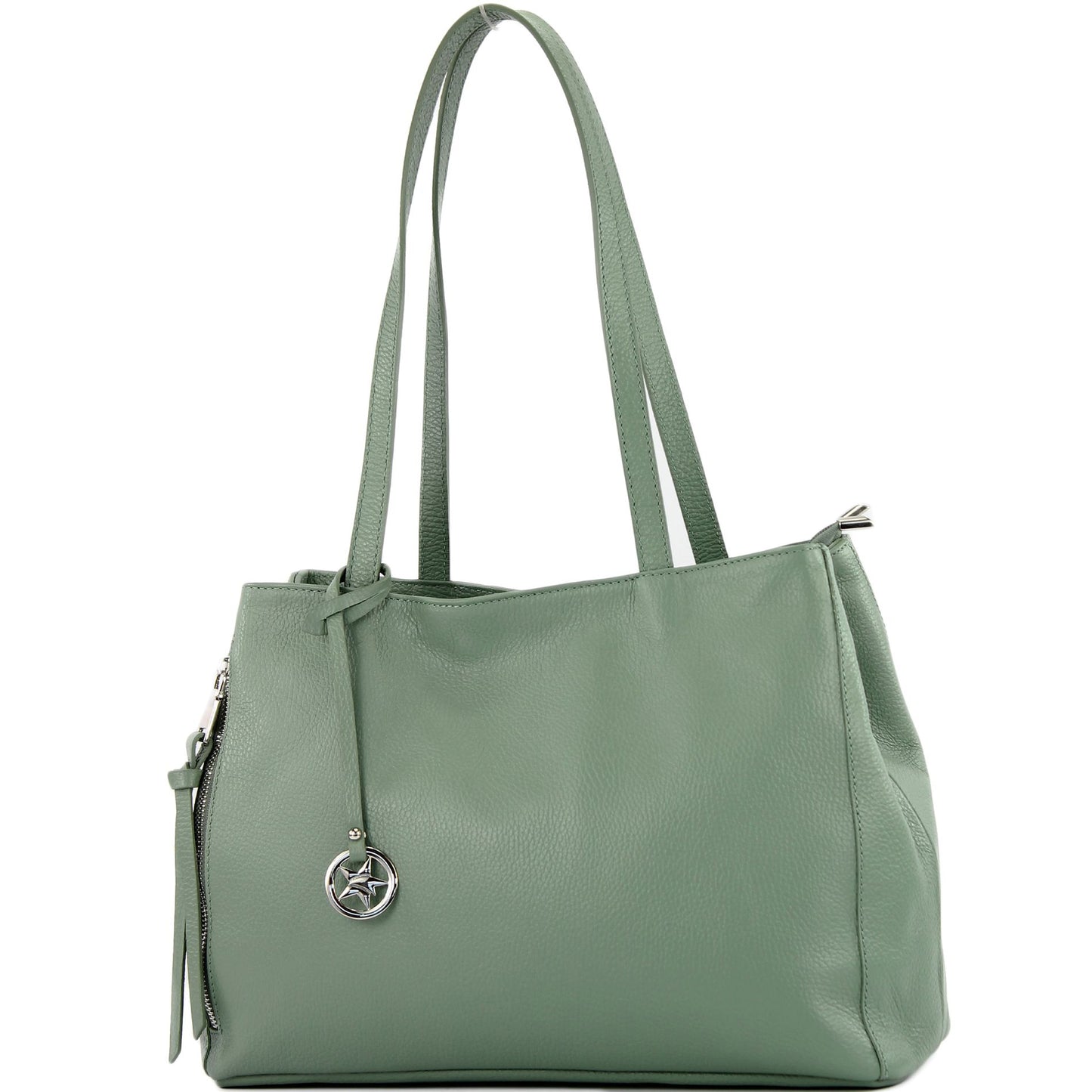 modamoda de T205 Damen Leder Schultertasche Shopper Henkeltasche handmade in Italy