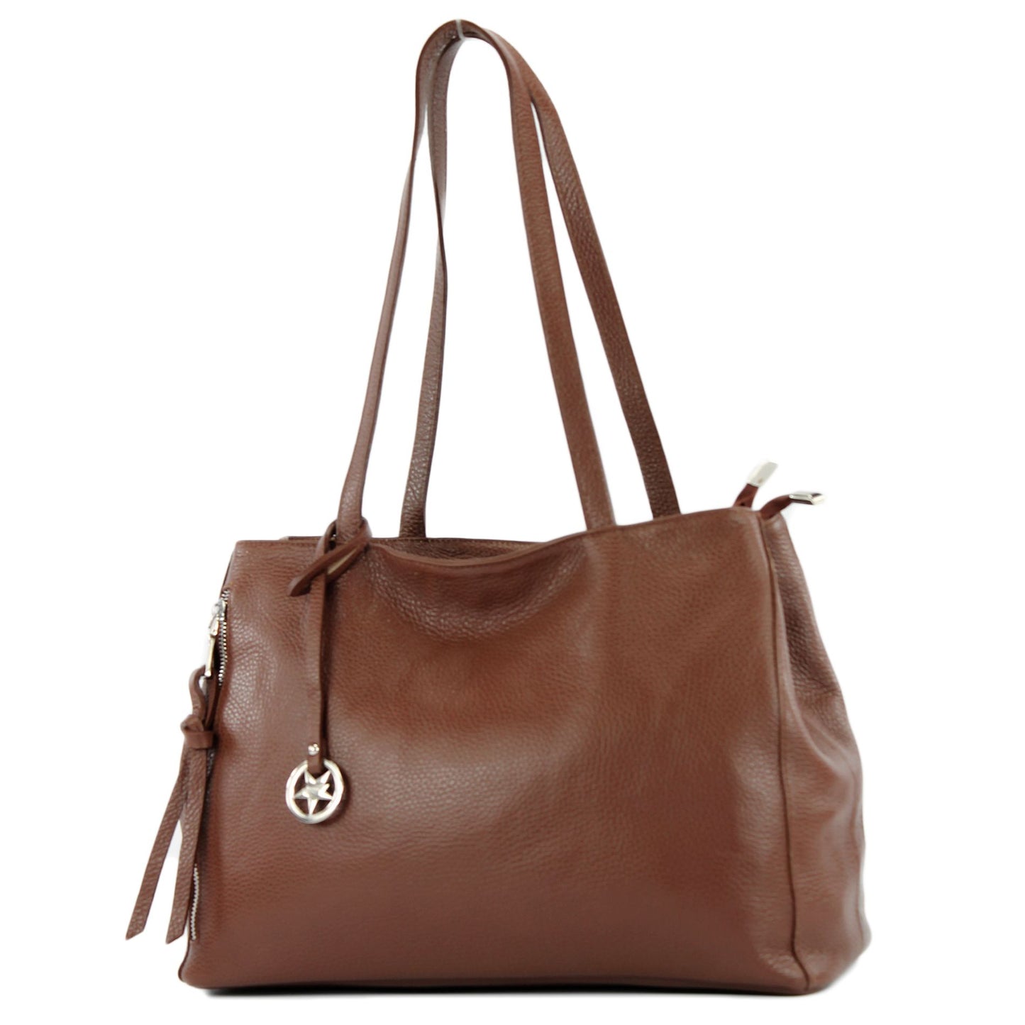 modamoda de T205 Damen Leder Schultertasche Shopper Henkeltasche handmade in Italy