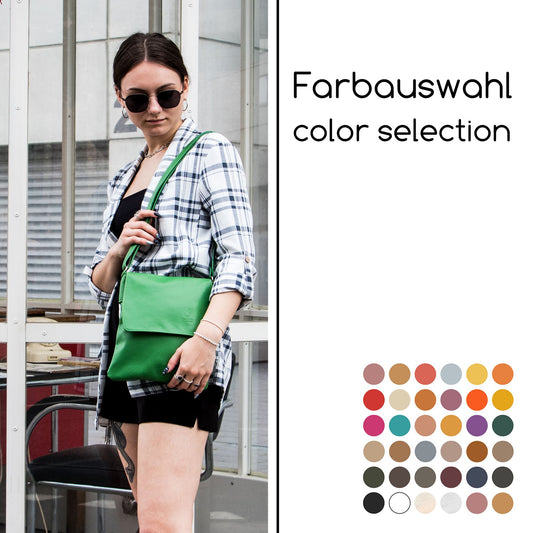 modamoda de - T207 - ital. Umhängetasche Schultertasche aus Nappaleder